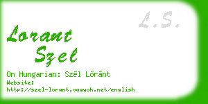 lorant szel business card